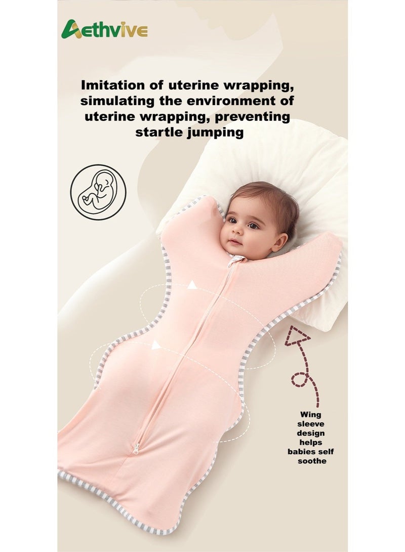 Aethvive Baby Sleep Sack, Baby Swaddle Wrap, Baby Sleeping Bag, Baby Wearable Blanket Newborn Swaddle, Swaddle Blanket With Arms, 2 Way Zipper Unisex, Ultra-Soft Newborn Sleeping Wraps - Image 4