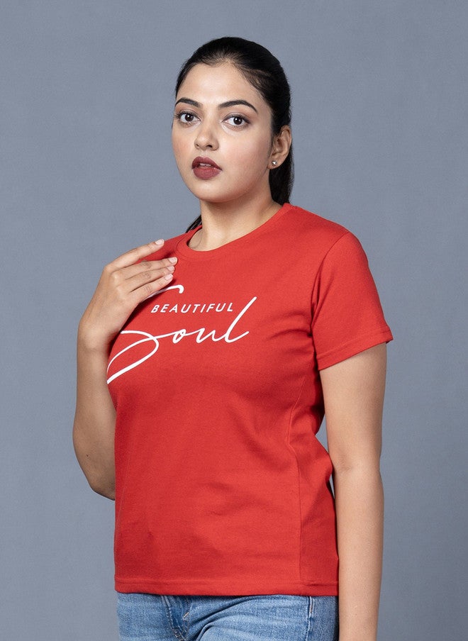 OUTLAWS Women's Pink Typography Printed Round Neck Cotton T-Shirt | Color Lock Technology | No Shrinkage | Soft, Breathable & Comfortable Everyday Wear - Image 3
