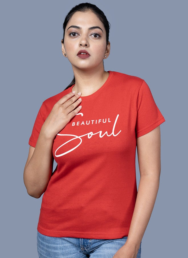 OUTLAWS Women's Pink Typography Printed Round Neck Cotton T-Shirt | Color Lock Technology | No Shrinkage | Soft, Breathable & Comfortable Everyday Wear - Image 1