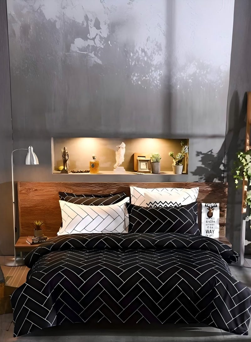 Duoduo home Duvet cover set  king 6pcs set king size with duvet cover 220*240cm and 1 fit sheet and 4pcs pillowcases-SELECT SIZE