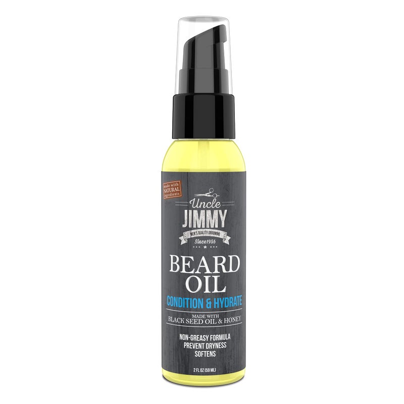Uncle Jimmy Beard Oil, Restores Moisture, Softens and Reduces Beard Itch for Facial Hair of All Lengths, Made with Black Seed Oil & Honey 2oz (T108) - Image 2