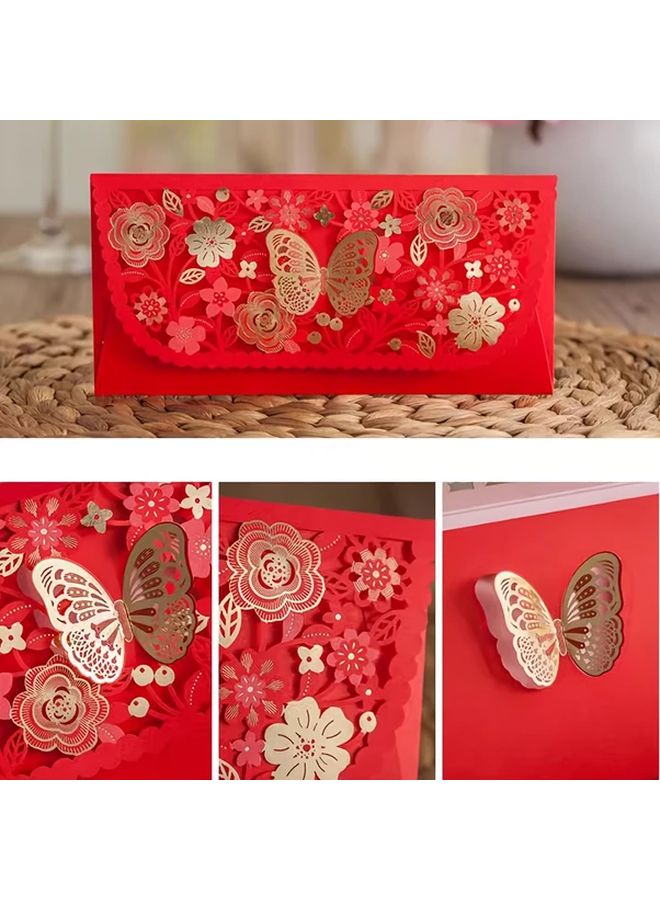 10 قطعة من مغلفات الأموال التقليدية الصينية الحمراء هونغ باو لحقائب هدايا رأس السنة القمرية - Image 3