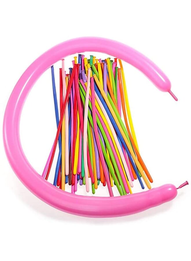 Party Time 100 Pieces Long Balloons Twisting Latex Balloons Assorted Color Long Balloons Random Color For D - Image 1