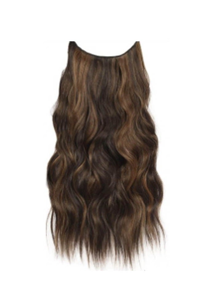 INSENSE One-Piece Natural Long Curly Hair Extension - High-Temperature Fiber Fish Line Clip-In, Easily Create Thick Curly Hairstyles for Daily Use - Image 2