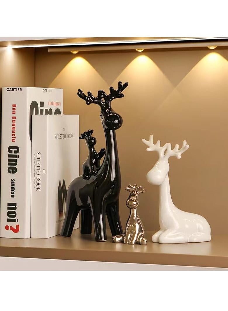 الأزرق جي دبليو إضافة التماثيل الصينية الحديثة والديكور المنزلي والمكتبي مع الحيوانات الجميلة مي دير مجموعة النحت المنزلي - Image 3