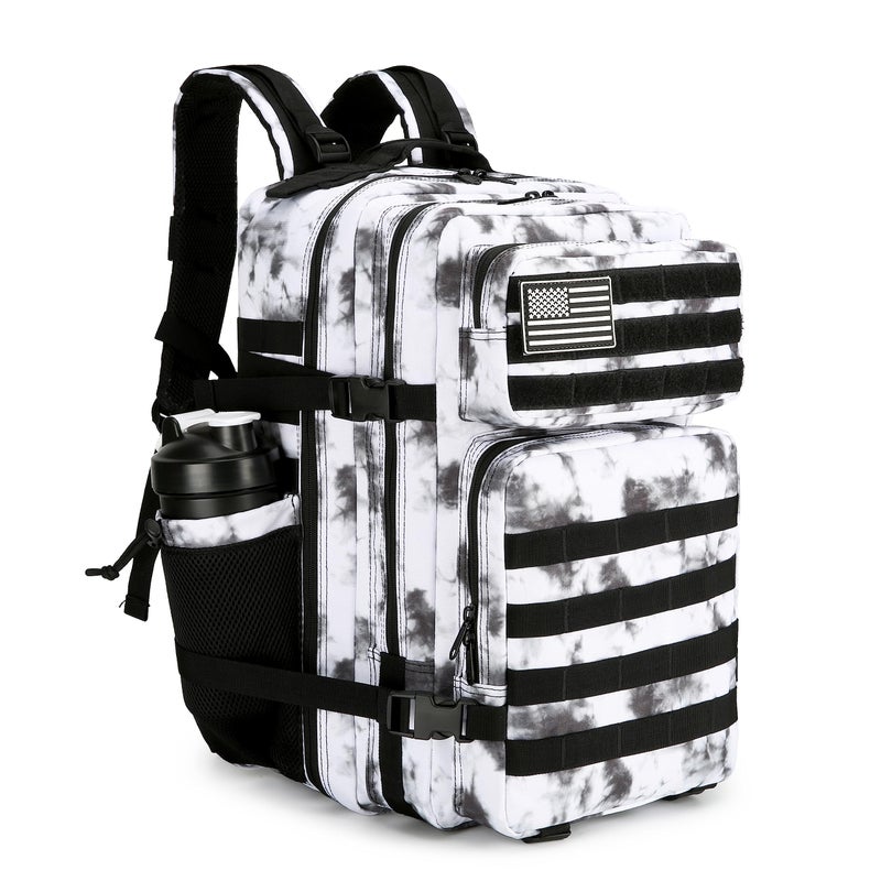 Lovelinks21 45L Tactical Assault Backpack 3 day assault pack with Molle Waterproof backpack Rucksack for Tactical Backpacks (BlackWhite Camo) - Image 1