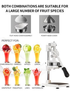Generic Heavy metal professional squeeze hand Citrus juicer Combination of two different extrusion kits watermelon orange lemon pineapple pomegranate strawberry grape Sydney And plenty of other fruits (aluminum alloy stainless steel) white.  - Image 4