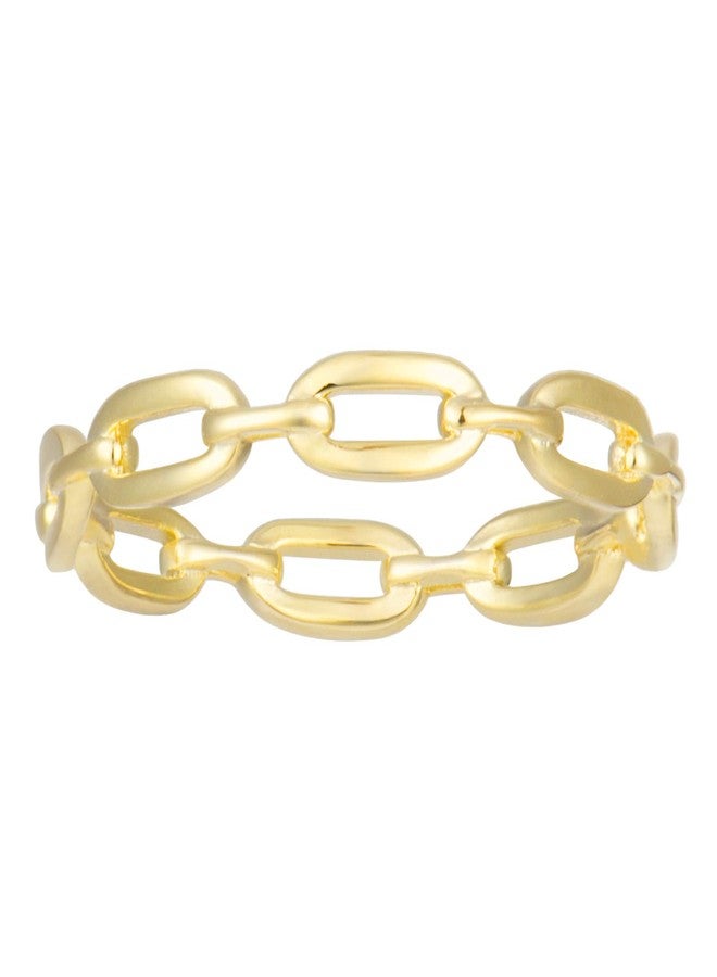 espere 18K Gold Plated Simple Link Ring Simple Gold Rings | Women's Minimalist Stacking Band - Image 1
