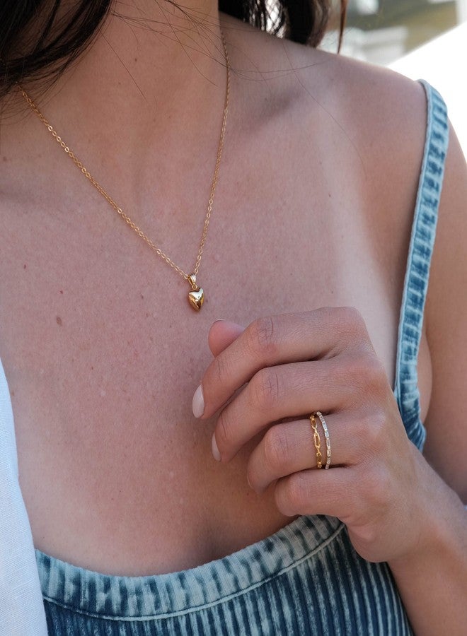 espere 18K Gold Plated Simple Link Ring Simple Gold Rings | Women's Minimalist Stacking Band - Image 3