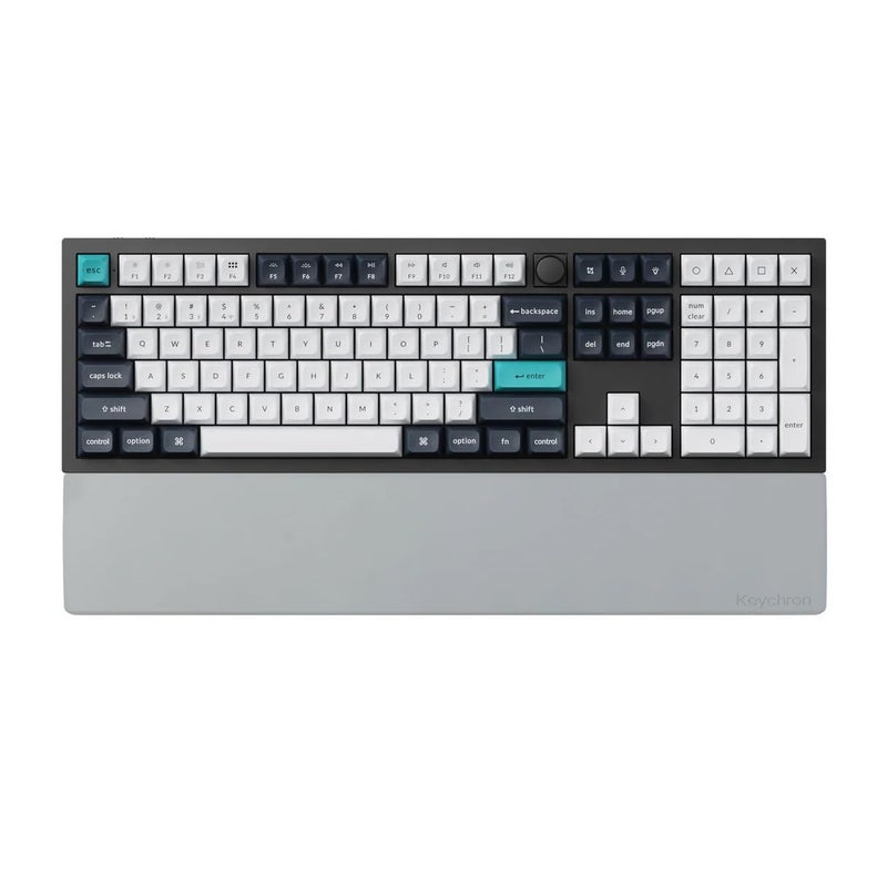 Keychron راحة معصم وراحة كف سيليكون رمادية من كيكرون - 17.6" بحجم كامل لـ K10 Pro / K10 Max / Q6 / Q6 Pro / Q6 Max / Q6 HE / V6 / V6 Max - قاعدة مضادة للانزلاق بالكامل مع تصميم خلية نحل، دعم كتابة ناعم وسلس - Image 1