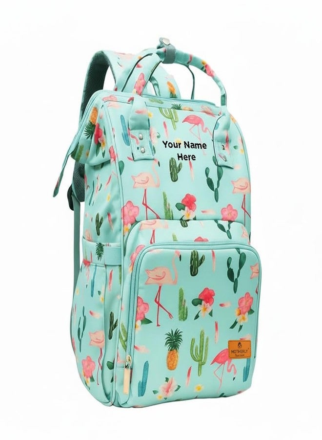 موذرلي حقيبة حفاضات أنيقة ومخصصة للأمهات للسفر، حقيبة حمل للأطفال حديثي الولادة، حقيبة سفر للأمهات، حقيبة أطفال مقاومة للماء مع ضمان (لون أخضر فاتح) - Image 1