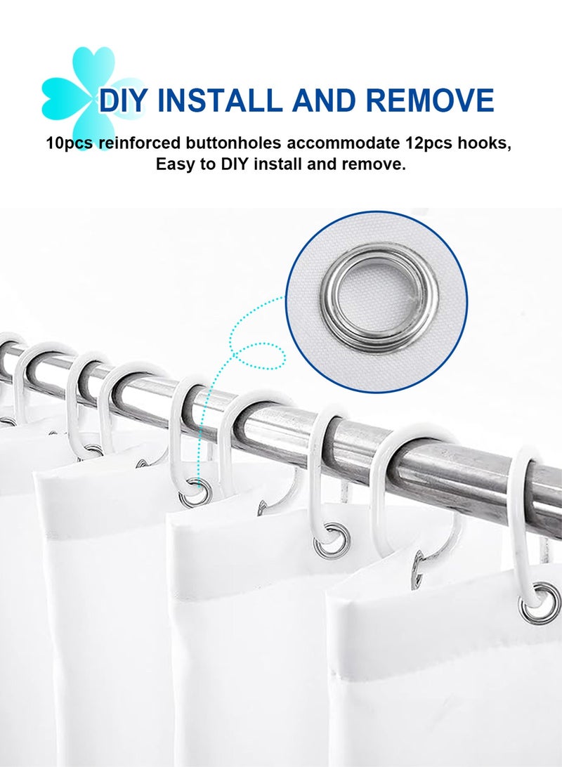 HomarKet Marble Bathroom Shower Curtain,Grey and White Fabric 180*200CM Shower Curtain with Hooks,Unique 3D Printing,Decorative Bathroom Accessories,Water Proof,Reinforced Metal Grommets - Image 5