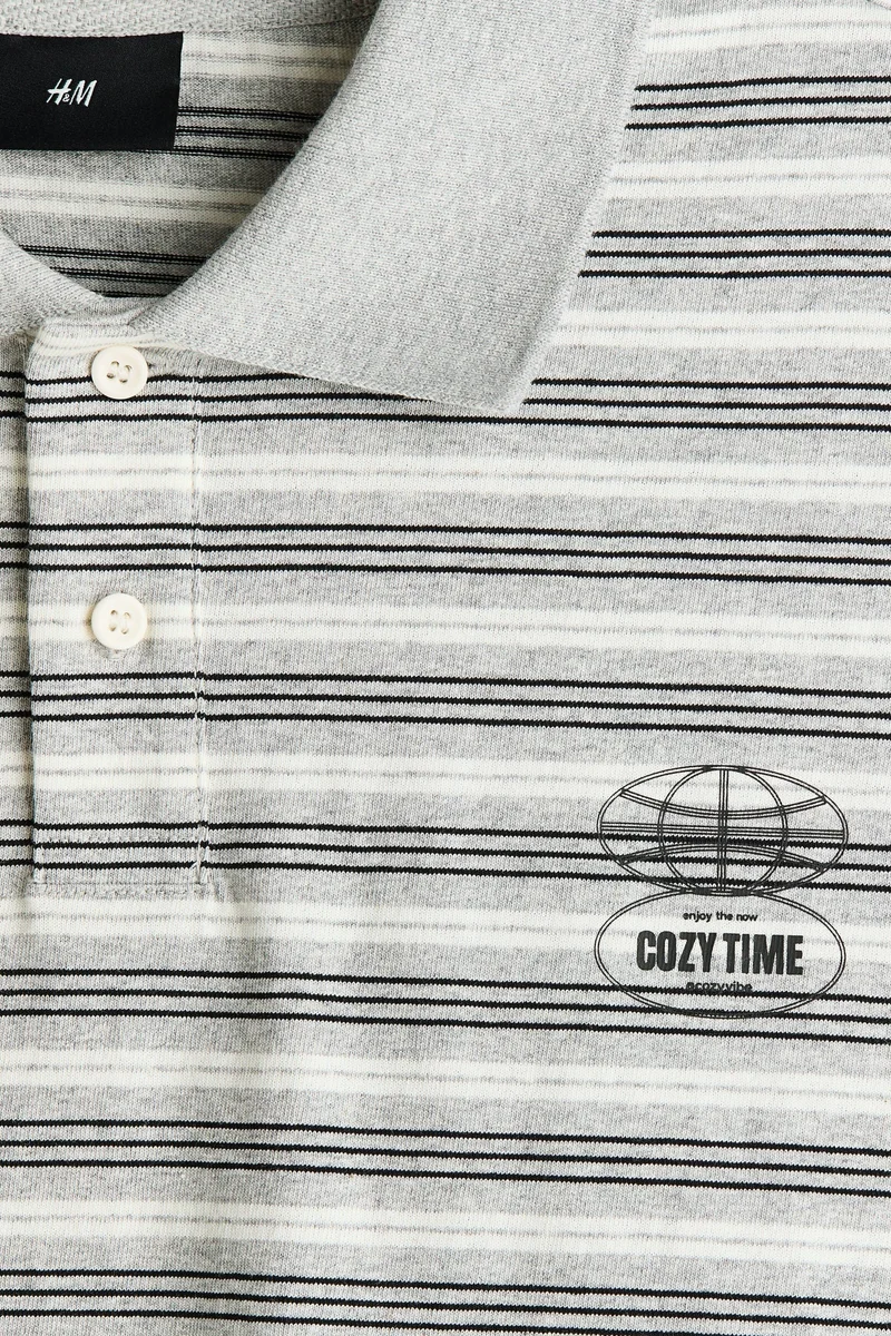 H&M  Loose Fit Cotton polo shirt for Men | Best Price UAE
