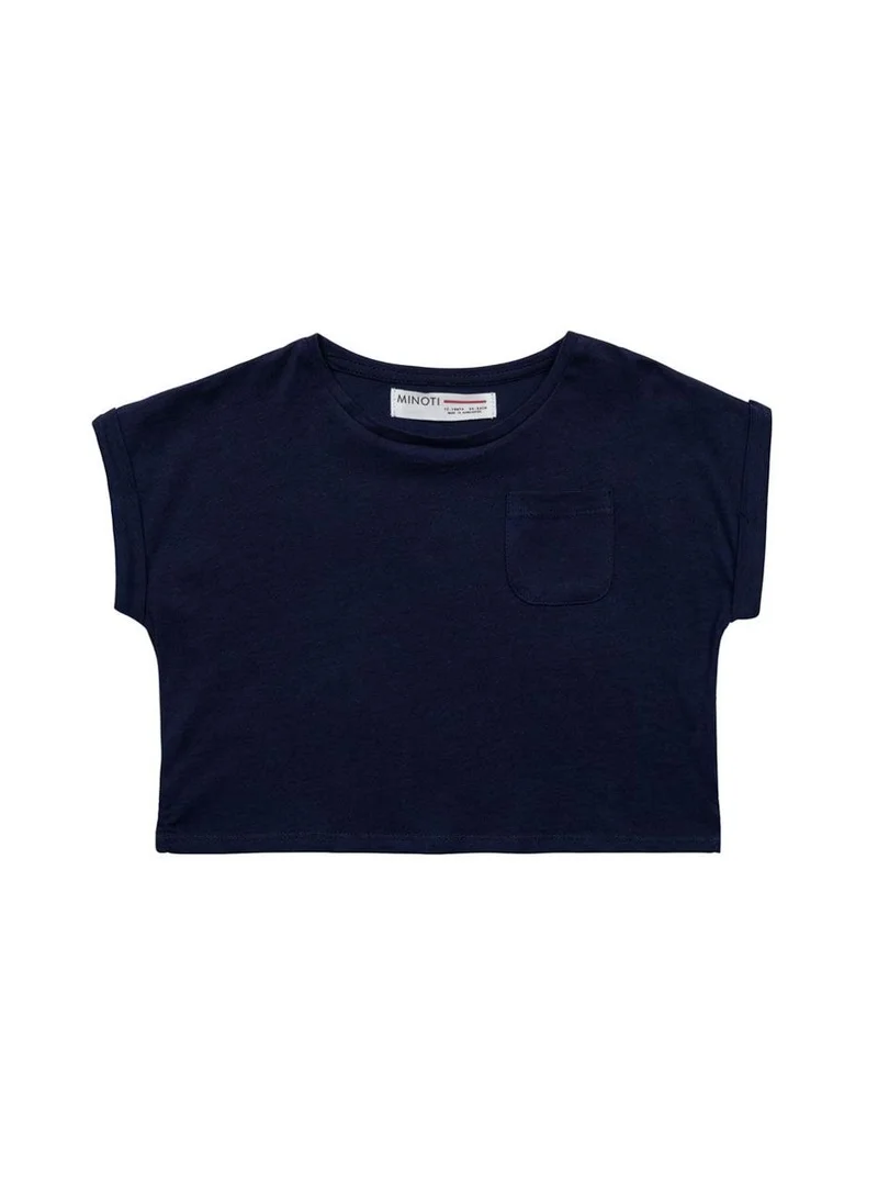 مينوتي Teen Girls Navy Basic Crew Tee