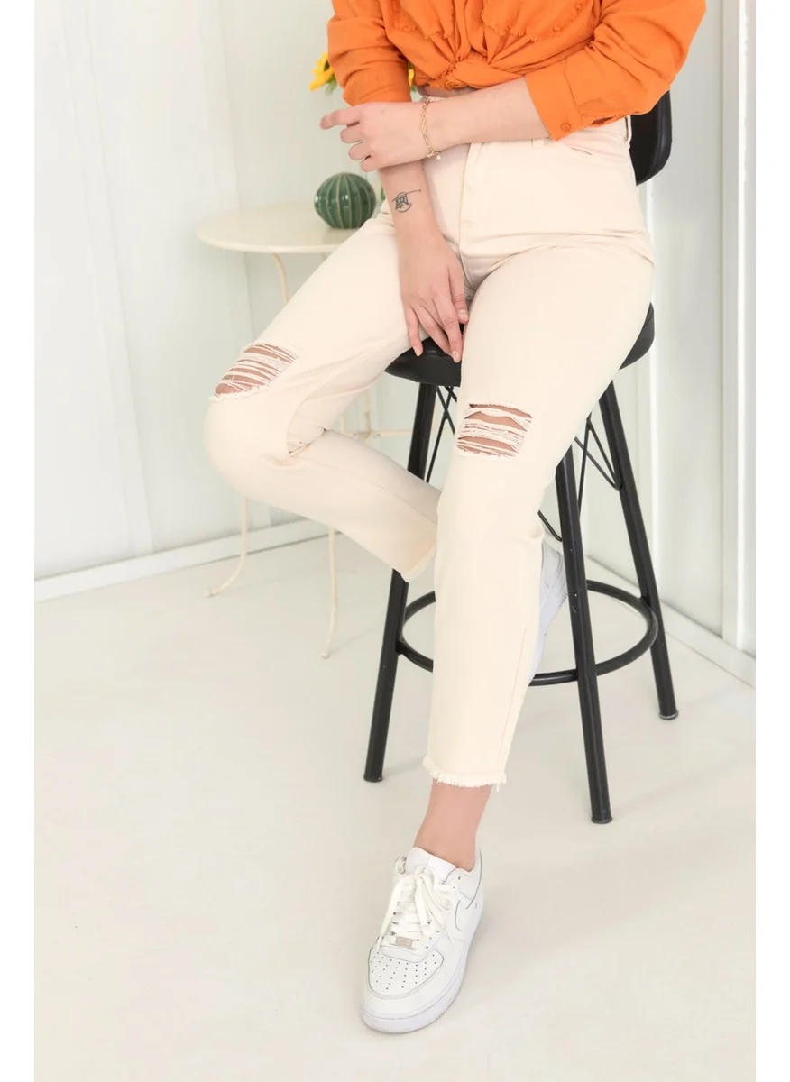 Tofisa 11603-EKRU Gabardine Trousers