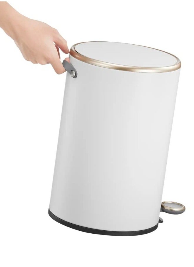 COSMO SERIES | Brushed Matte Finish | Soft-Closing | Fingerprint-Resistant | Round Deluxe Pedal Trash & Garbage Bin | Compact Design Versatile For Tight Spaces | 9 Liters