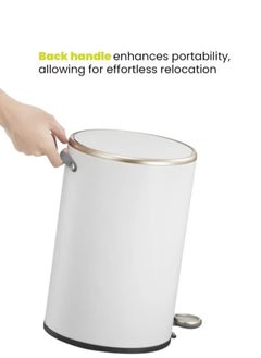 EKO COSMO SERIES | Brushed Matte Finish | Soft-Closing | Fingerprint-Resistant | Round Deluxe Pedal Trash & Garbage Bin | Compact Design Versatile For Tight Spaces | 9 Liters  - Image 2