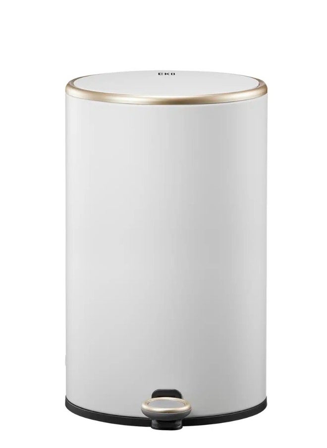 COSMO SERIES | Brushed Matte Finish | Soft-Closing | Fingerprint-Resistant | Round Deluxe Pedal Trash & Garbage Bin | Compact Design Versatile For Tight Spaces | 9 Liters