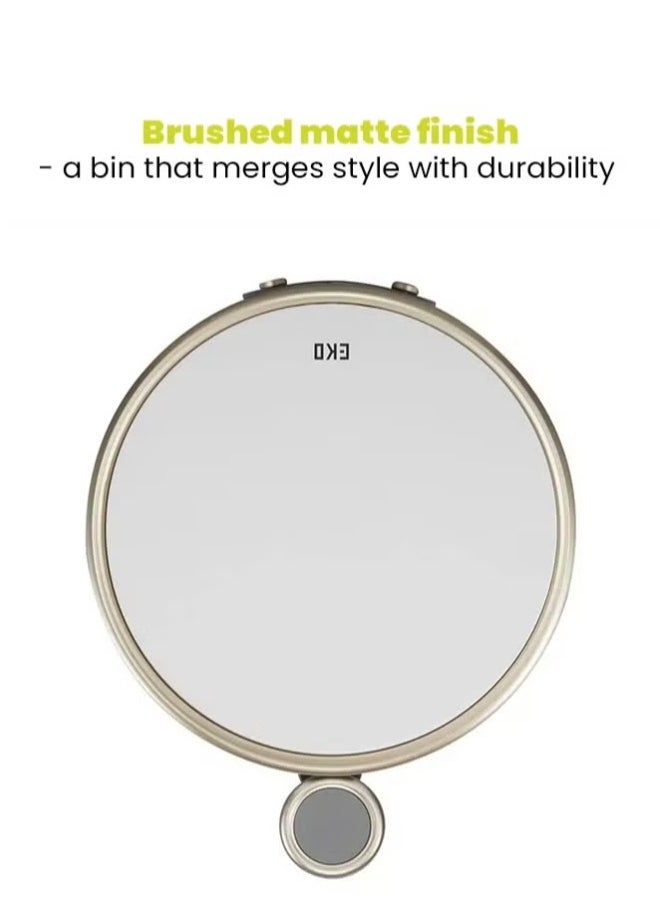 COSMO SERIES | Brushed Matte Finish | Soft-Closing | Fingerprint-Resistant | Round Deluxe Pedal Trash & Garbage Bin | Compact Design Versatile For Tight Spaces | 9 Liters