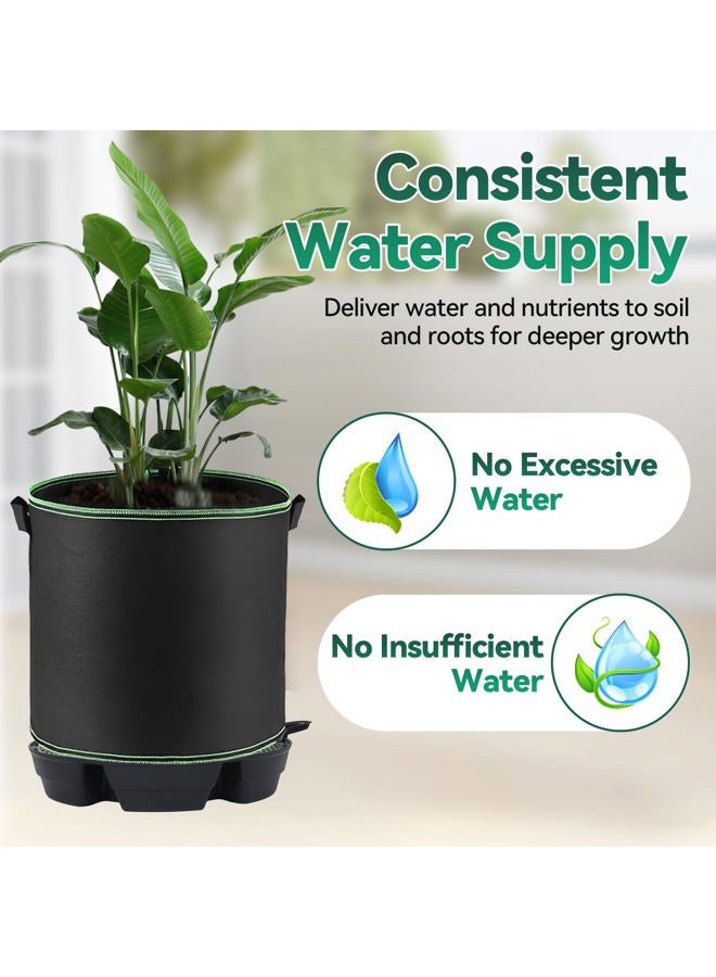 OTraki 4-Pack Self-Watering Pot Base, Auto Irrigation Fabric Pot Base with Watering Lip Use for Indoors Outdoors in Grow Tents, Greenhouses, Gardens, Black - Image 4