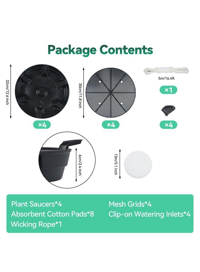 OTraki 4-Pack Self-Watering Pot Base, Auto Irrigation Fabric Pot Base with Watering Lip Use for Indoors Outdoors in Grow Tents, Greenhouses, Gardens, Black - Image 5