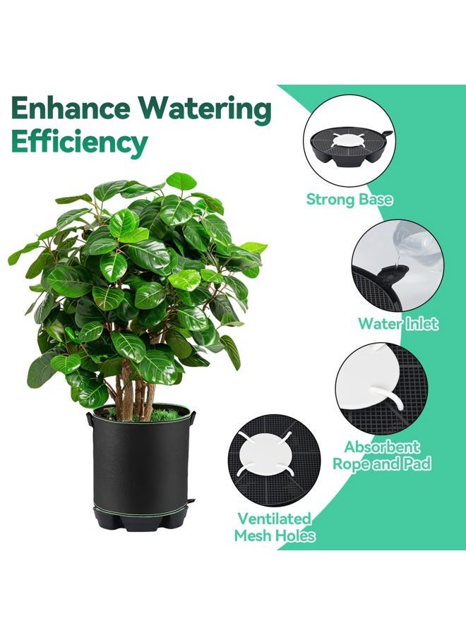 OTraki 4-Pack Self-Watering Pot Base, Auto Irrigation Fabric Pot Base with Watering Lip Use for Indoors Outdoors in Grow Tents, Greenhouses, Gardens, Black - Image 3