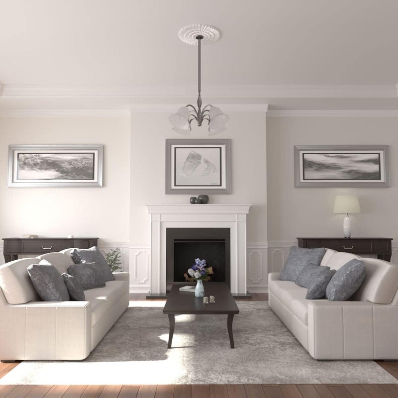 Ekena Millwork CM24EN Eryn Ceiling Medallion, 24 3/4"OD x 3 1/4"ID x 1 7/8"P (Fits Canopies up to 4"), Factory Primed - Image 3