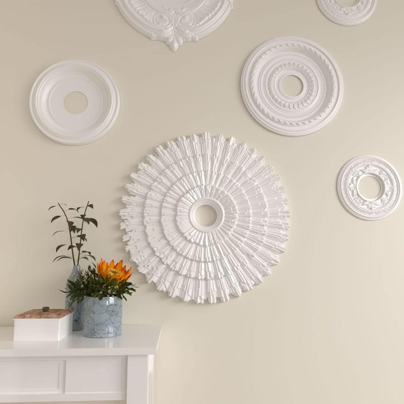Ekena Millwork CM24EN Eryn Ceiling Medallion, 24 3/4"OD x 3 1/4"ID x 1 7/8"P (Fits Canopies up to 4"), Factory Primed - Image 5