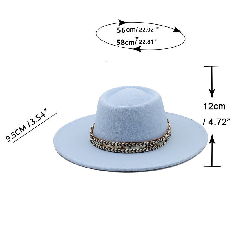 Fedora Hat Unisex British Classic  Flat Top  Hat - Image 2