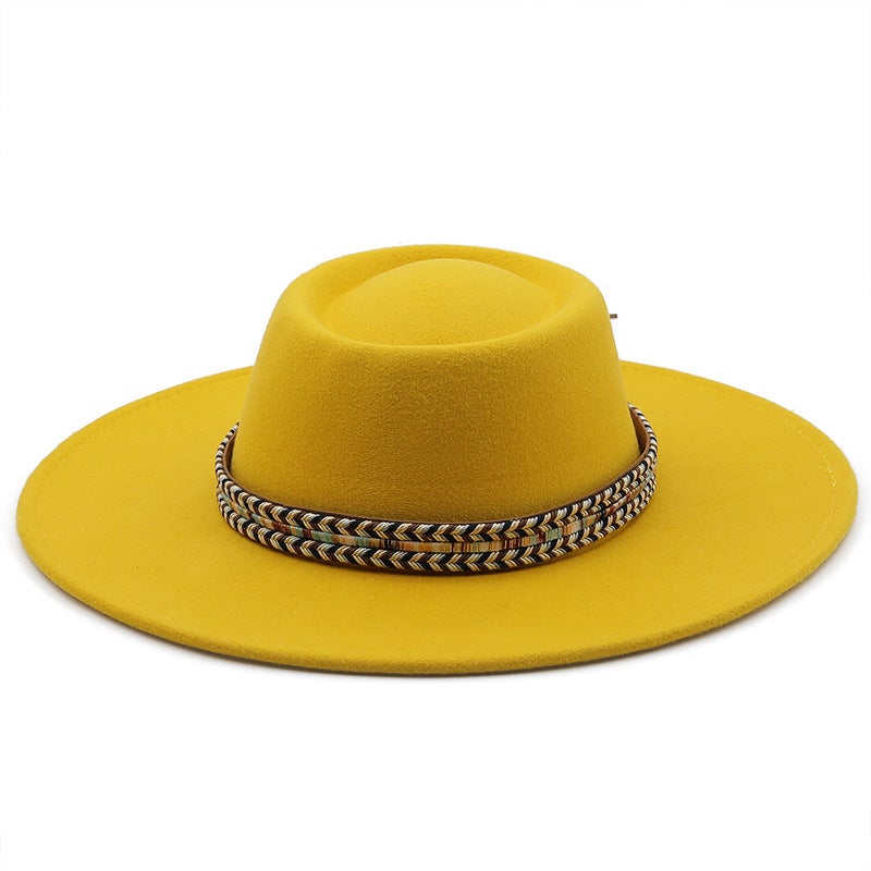 Fedora Hat Unisex British Classic  Flat Top  Hat - Image 3