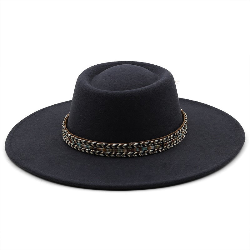 Fedora Hat Unisex British Classic  Flat Top  Hat - Image 4