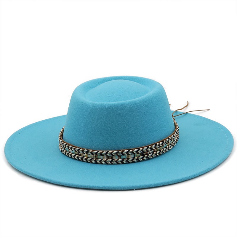 Fedora Hat Unisex British Classic  Flat Top  Hat - Image 1