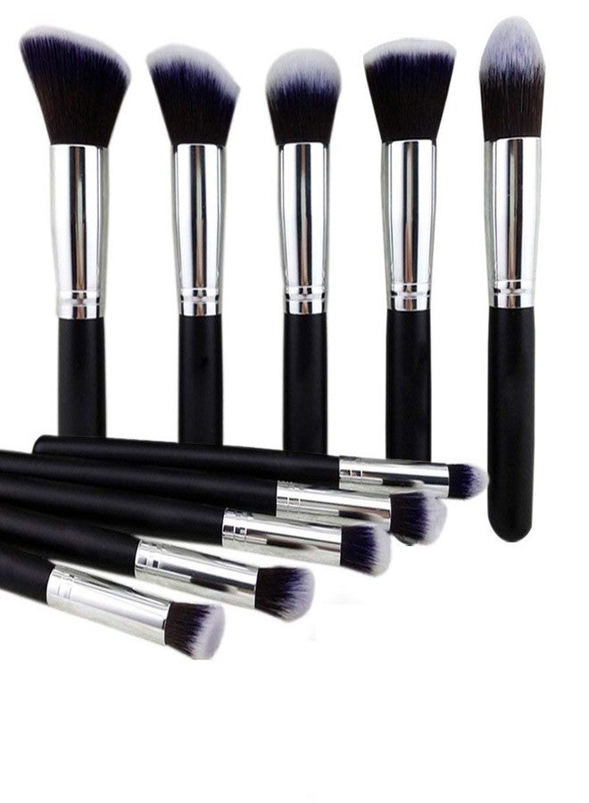 Premium 10 PCS Black Makeup Brush Set | Professional Soft Bristles | Foundation, Powder, Blush, Eyeshadow & Concealer Brushes | Luxury Makeup Tools for Flawless Finish - Image 1
