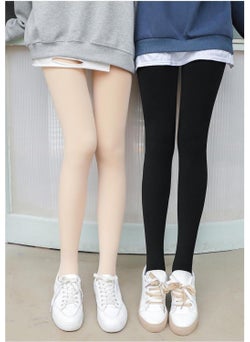 TECHNO 8Q Fit Showing Skin Look Elastic Polar Thermal Plush Tights  - Image 5