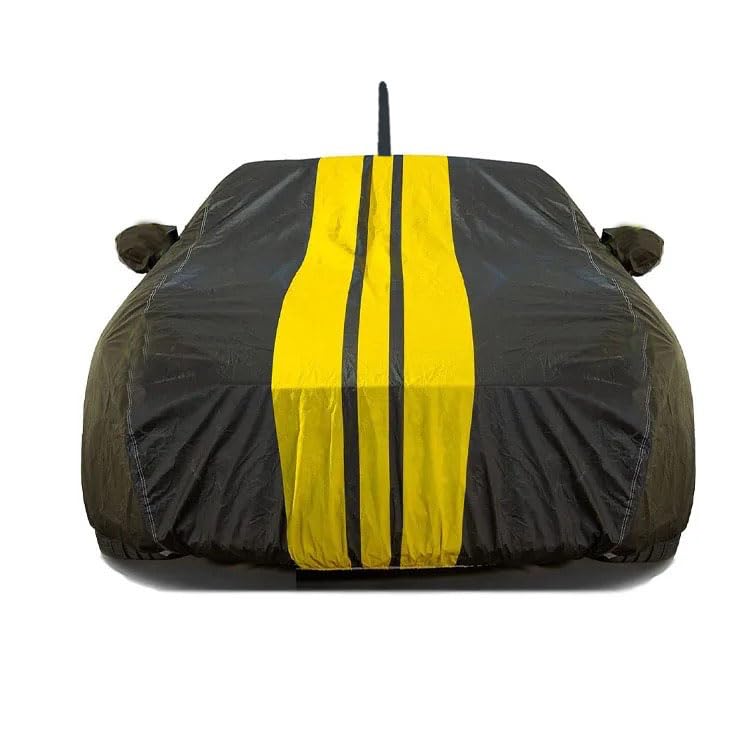 PROTEGO All Weather Protection Car Cover for Maruti Suzuki Swift 2018-2021|100% Waterproof,Durable Cover-Triple Stitched Elastic Grip with Mirror & Antenna Pocket|(Spyro Legend,Black & Yellow) - Image 1