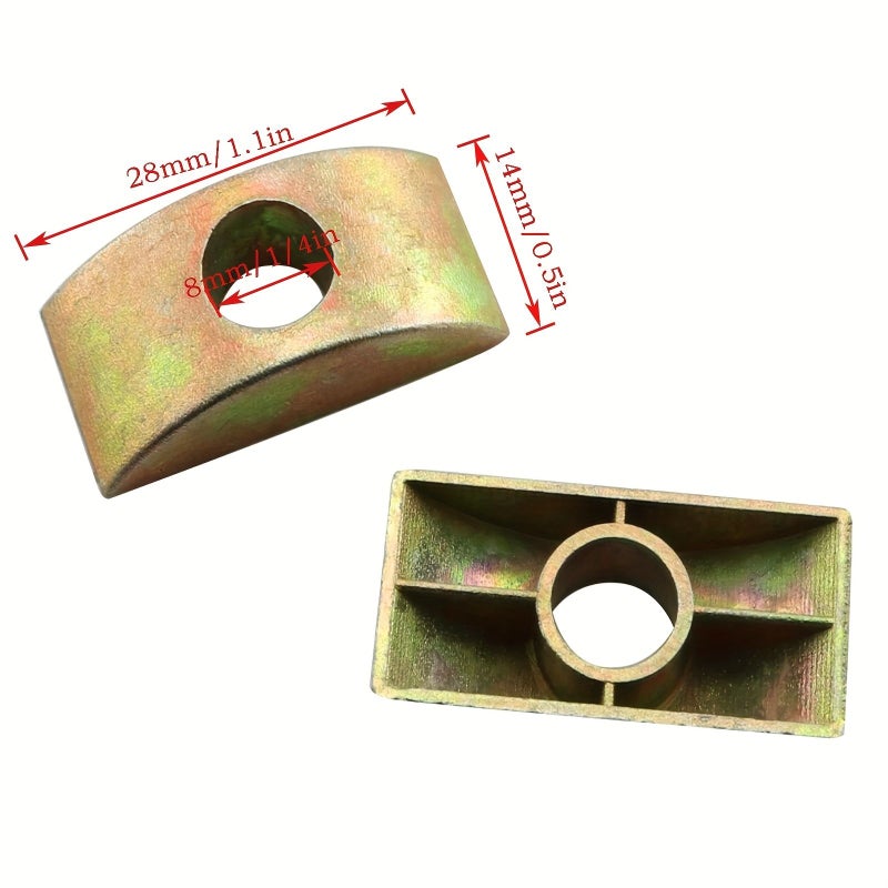 20 Pieces 8mm Hole Half Moon Nut Washer for Furniture Desks Tables Beds Stairs - Image 2