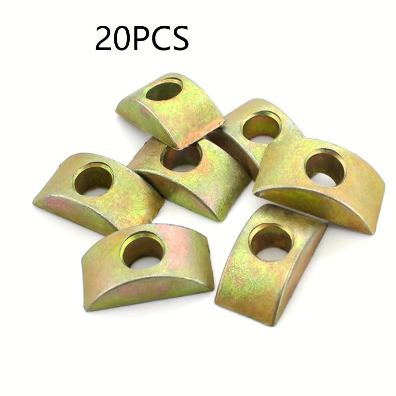 20 Pieces 8mm Hole Half Moon Nut Washer for Furniture Desks Tables Beds Stairs - Image 1