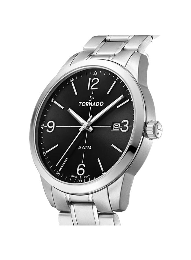 TORNADO Classic T24007-Sbsb Men Analog Display Watch & Stainless Steel Strap Silver - Image 1