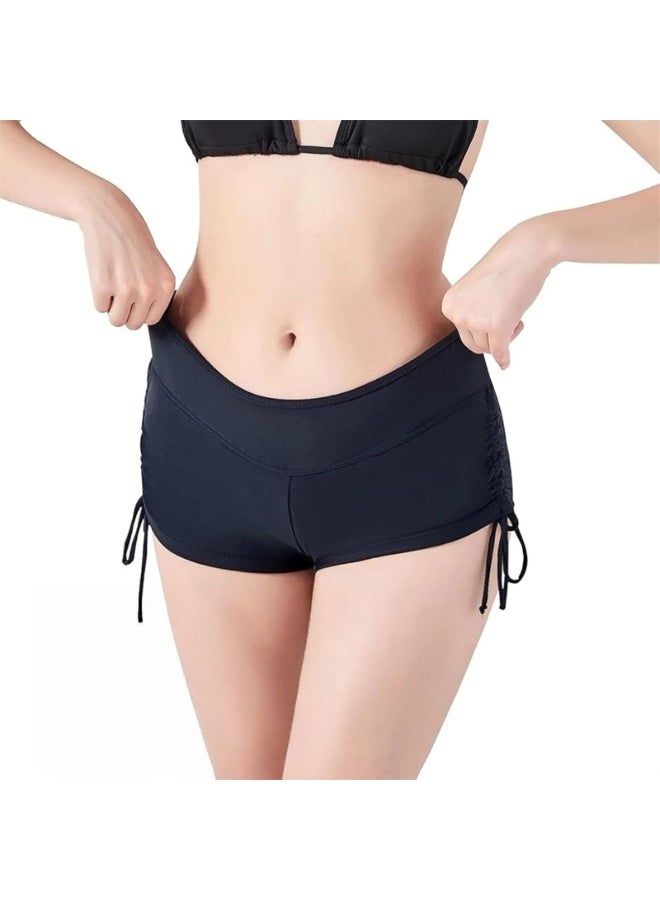 ملابس السباحة سروال السباحة مع ربطة قابلة للضبط للمراهقات سروال السباحة سروال السباحة السباحة مع ربطة قابلة للضبط للمراهقات (اللون: أسود، الحجم: م) - Image 1