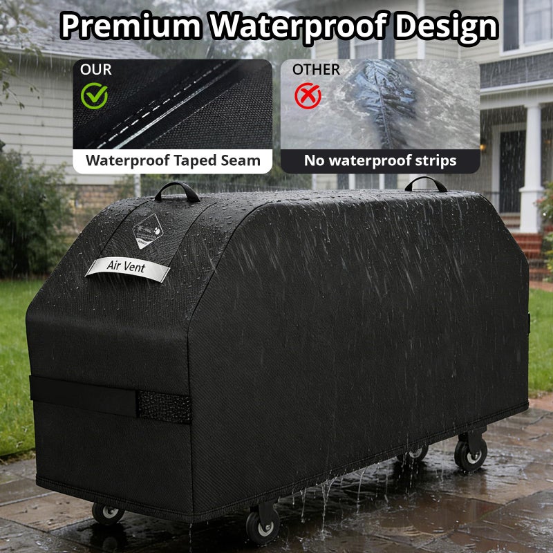 Kingly Griddle Cover for Blackstone 36" Griddle,Rip-Proof Upgraded Material Flat Top Grill Cover,Waterproof UV and Fade Resistant Grill Cover with Straps for Camp Chef and More 4-Burner Griddle - Image 4