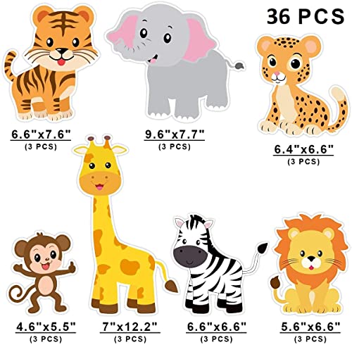 Festiko® 36 Pcs Zoo Animals Cutouts Safari Jungle Theme Birthday Party Decoration Cut-Outs for Room Decoration Birthday Decoration,Party Decoration Supplies - Image 2