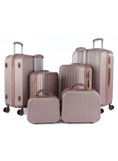 LIMRA Luggage set 6 pieces travel Bags with a distinctive design from limra rosegold