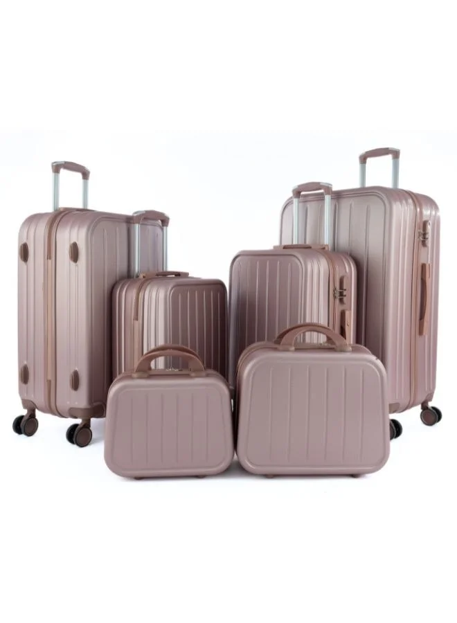 LIMRA Luggage set 6 pieces travel Bags with a distinctive design from limra rosegold
