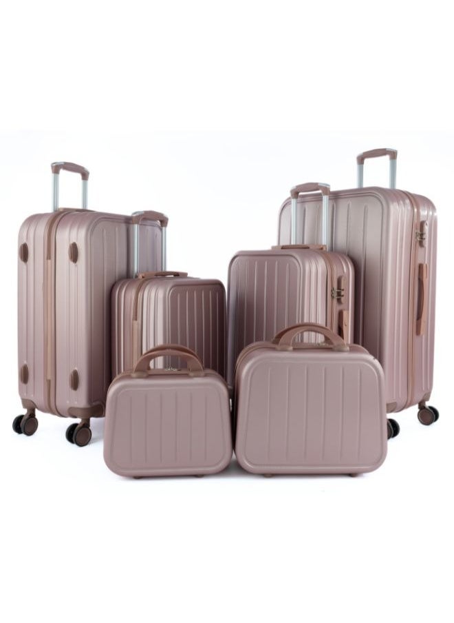 LIMRA - Luggage set 6 pieces travel Bags with a distinctive design from limra rosegold - Image 1