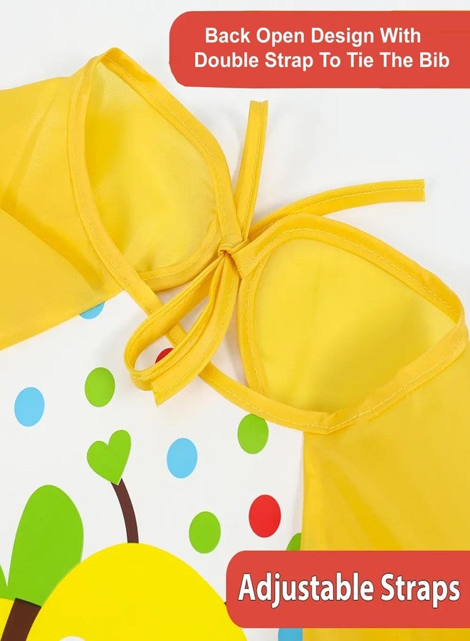 Sparkle Joy Full Sleeves Bibs for Baby Washable, Waterproof Apron with Tying Robe | Quick Dry Baby Bibs for Newborns/Infants/Toddlers/Babies (6-36months) (Pack of 1) (Print May Vary) (GREEN) - Image 4