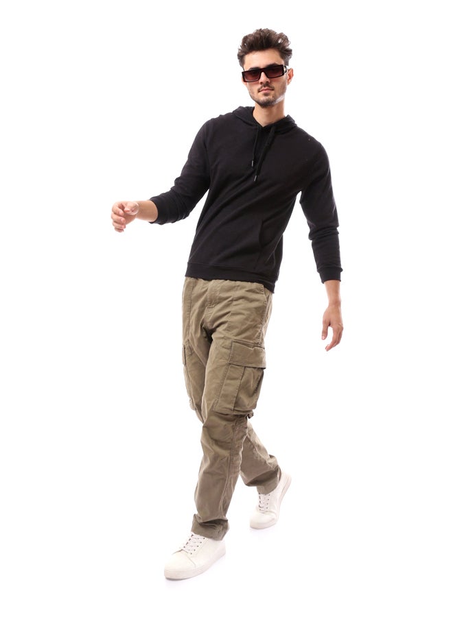 Andora Slip On Solid Comfy Hoodie_Black - Image 2
