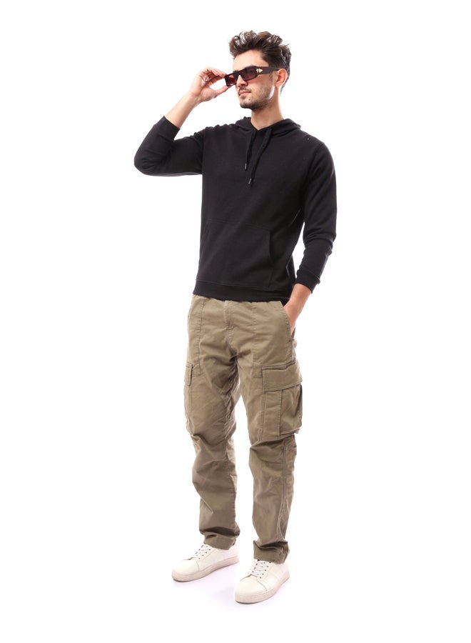 Andora Slip On Solid Comfy Hoodie_Black - Image 3