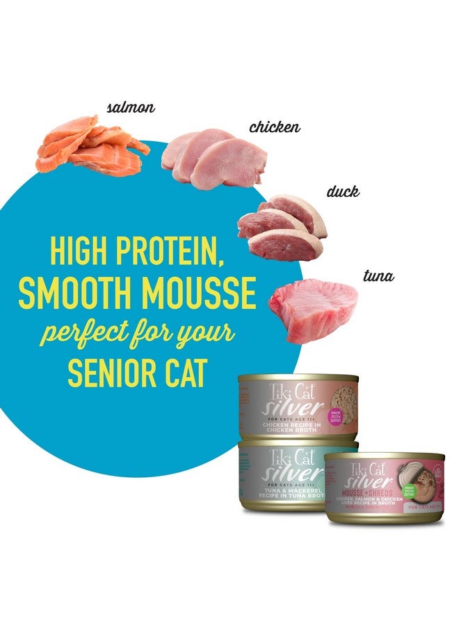 Tiki Cat Silver Variety Pack, Immune System Support Formulated For Older Cats Aged 11+, Senior Wet Cat Food, 2.4 Oz Cans (Pack Of 12) - Image 4