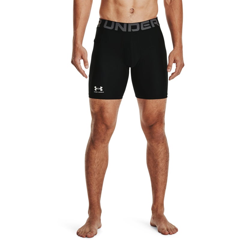 UNDER ARMOUR شورت ضغط حراري للرجال من أندر أرمور، أسود (001)/رمادي فاتح، صغير - Image 1