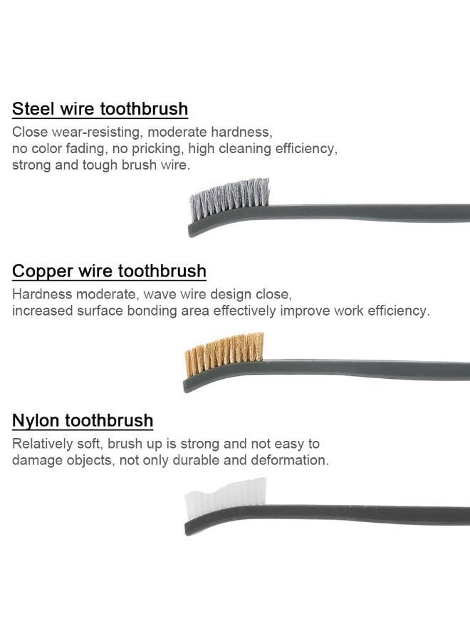jaexest 3-Piece Mini Wire Brush Set – Steel, Nylon & Brass Brushes for Cleaning | Rust & Paint Remover for Metal, Welding Slag & Dirt – Small Detail Cleaning Tools - Image 5